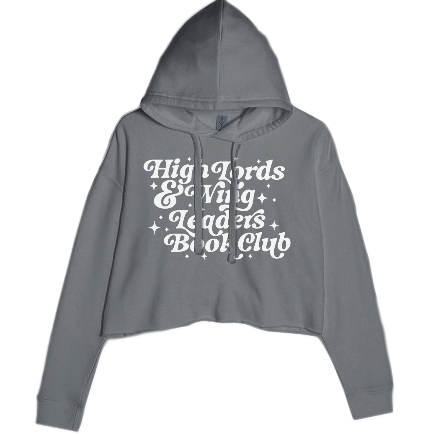 High Lords and Wingleaders Club Romantasy Cropped Hoodie Sweatshirt Charcoal Grey