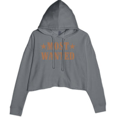Most Wanted Cowboy Cropped Hoodie Sweatshirt Charcoal Grey