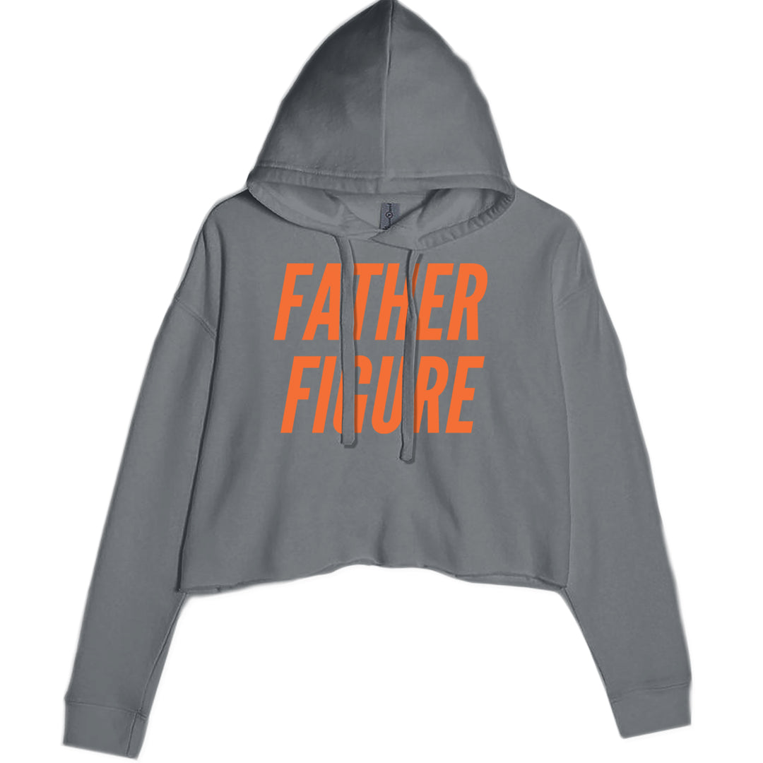 Father Figure Cropped Hoodie Sweatshirt Charcoal Grey