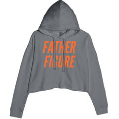 Father Figure Cropped Hoodie Sweatshirt Charcoal Grey