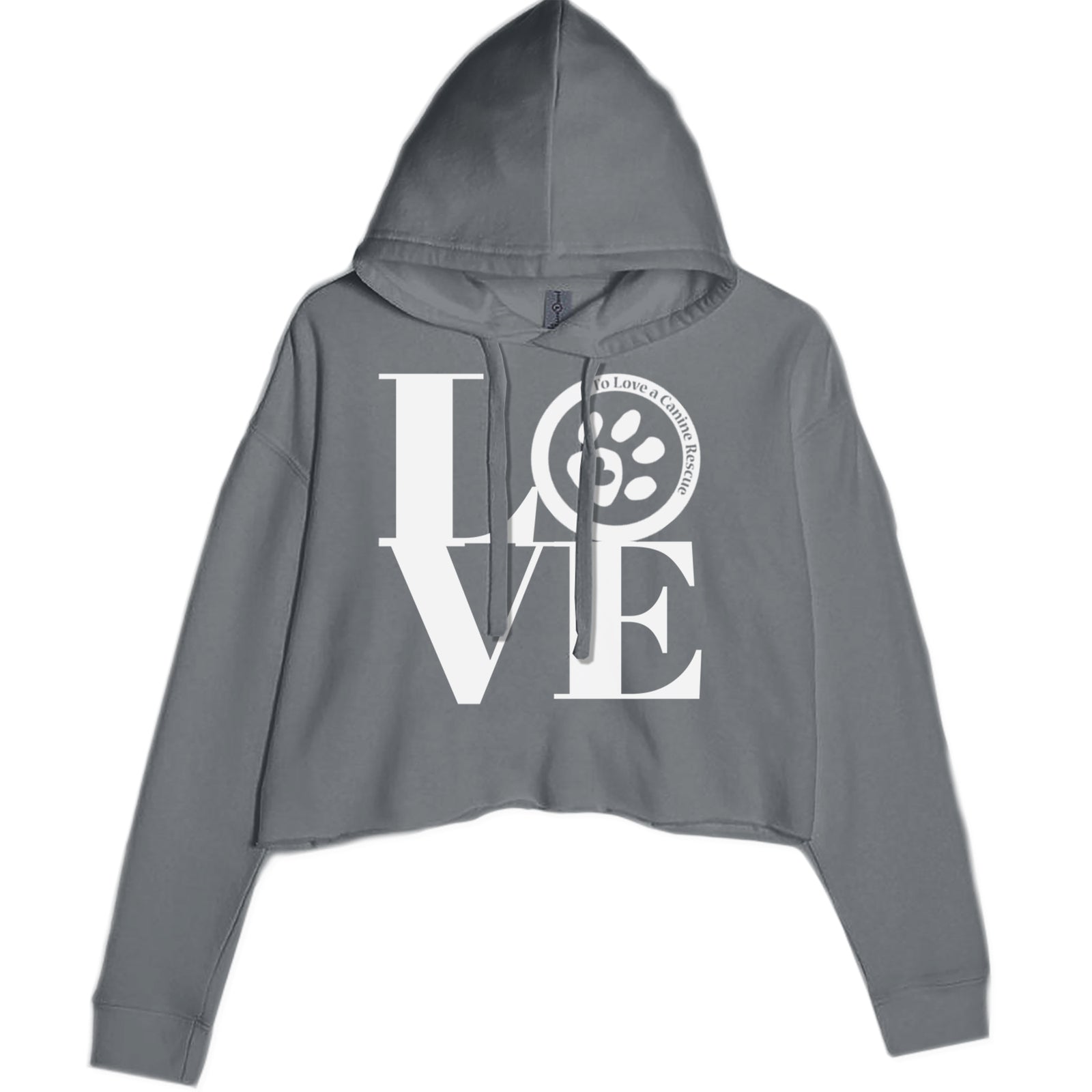 TLC LOVE Dog Rescue Cropped Hoodie Sweatshirt Black