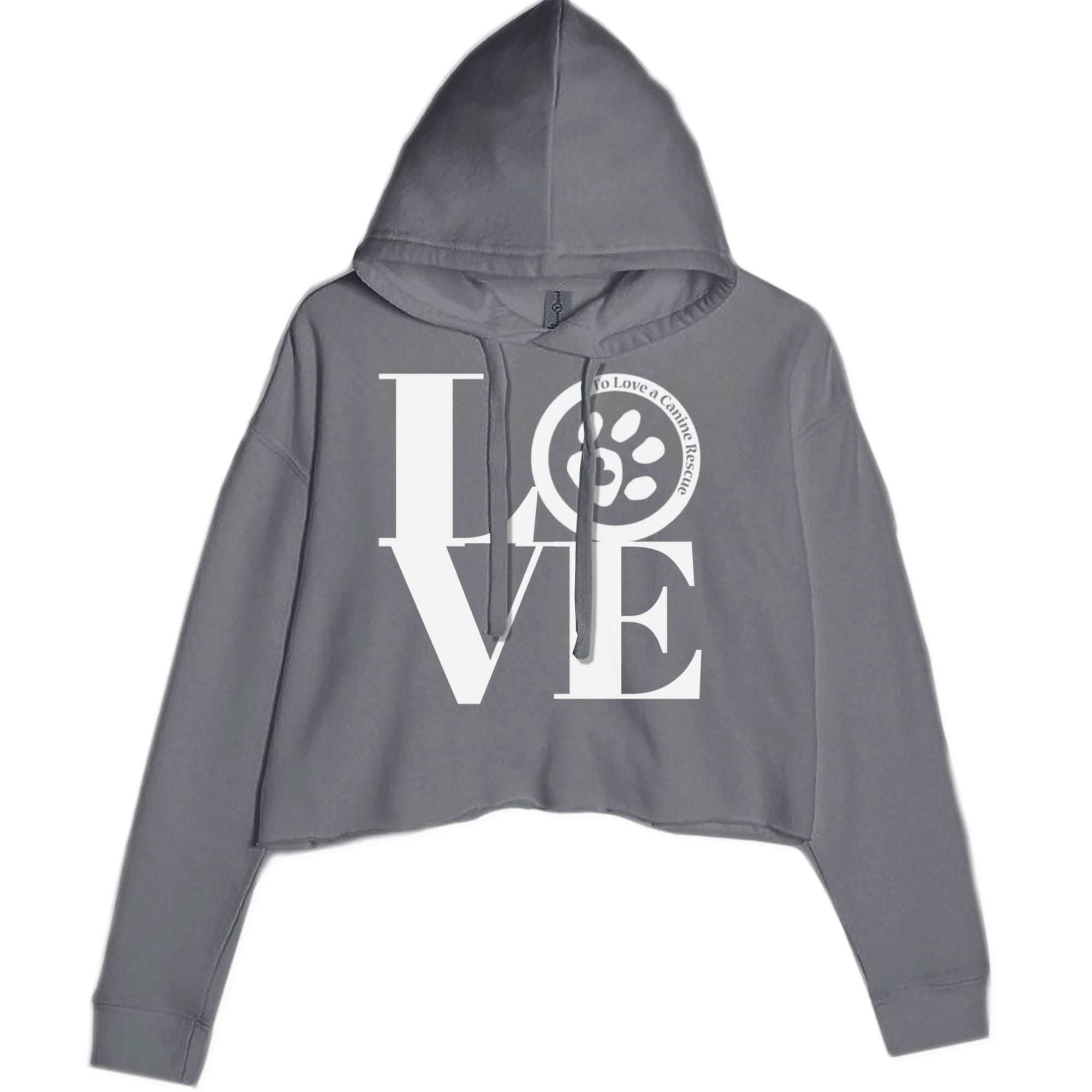 TLC LOVE Dog Rescue Cropped Hoodie Sweatshirt Black
