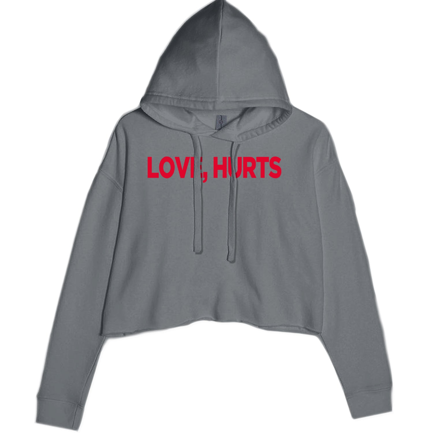 Love Hurts Cropped Hoodie Sweatshirt Black