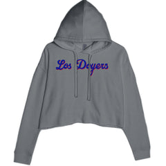 Los Doyers LA Baseball Cropped Hoodie Sweatshirt Charcoal Grey