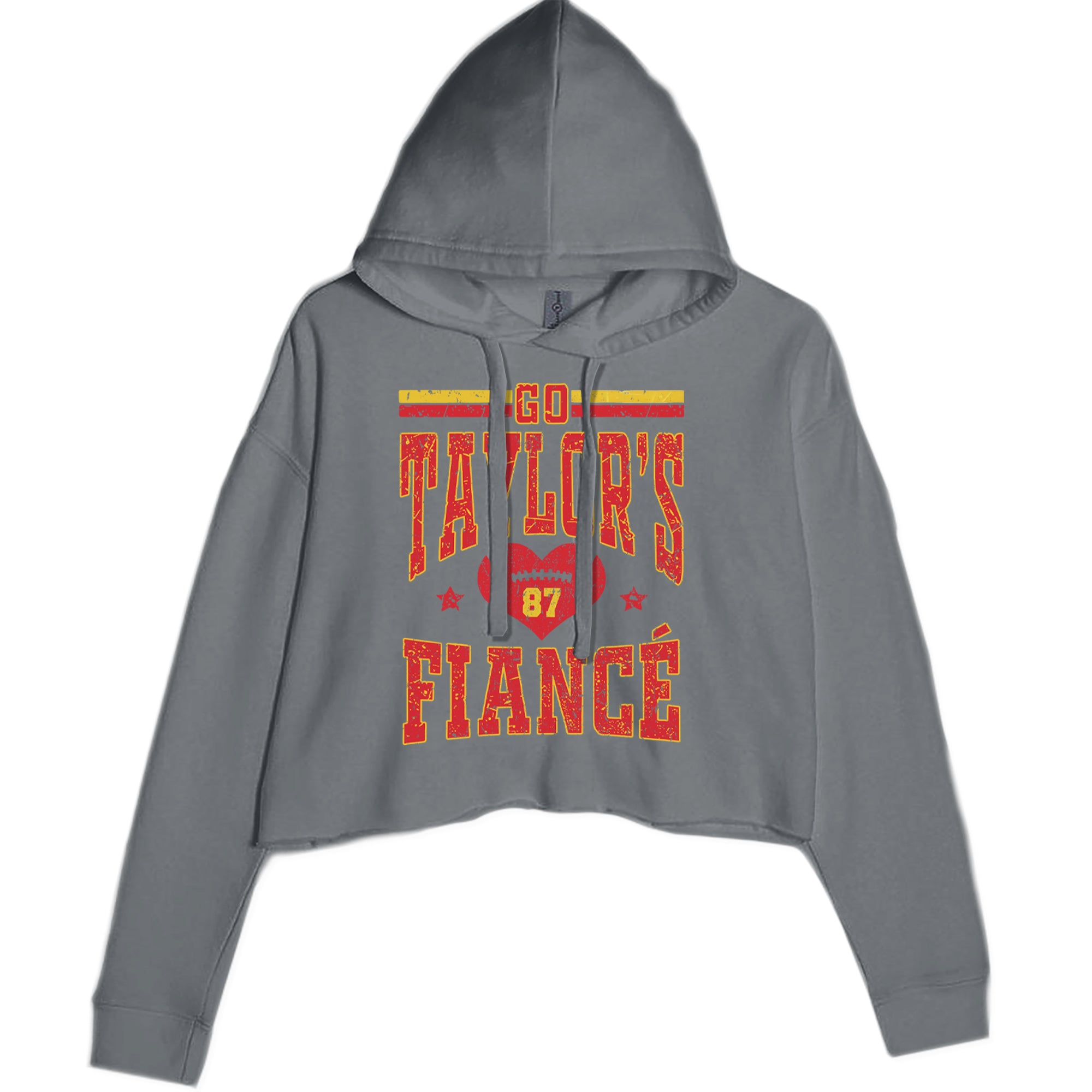 Go Taylor's Fiancé Engagement Game Day Cropped Hoodie Sweatshirt Black