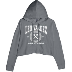 Leo Valdez Son of Hephaestus Forge Master Cropped Hoodie Sweatshirt Charcoal Grey