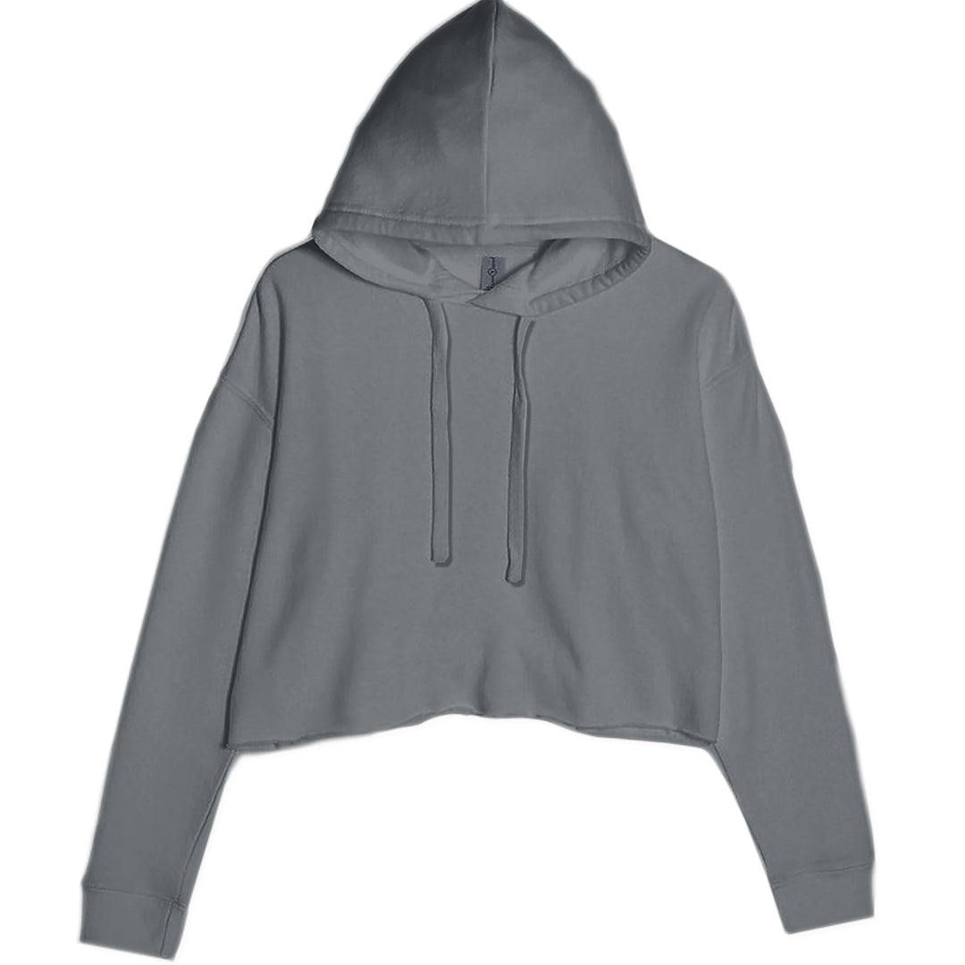 Basics - Pure & Simple Blank Apparel graphic on Women's Cropped Fleece Hoodie in Charcoal Grey