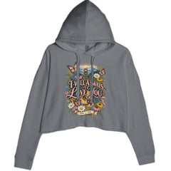 I Will Always Love You Dolly Cropped Hoodie Sweatshirt Charcoal Grey