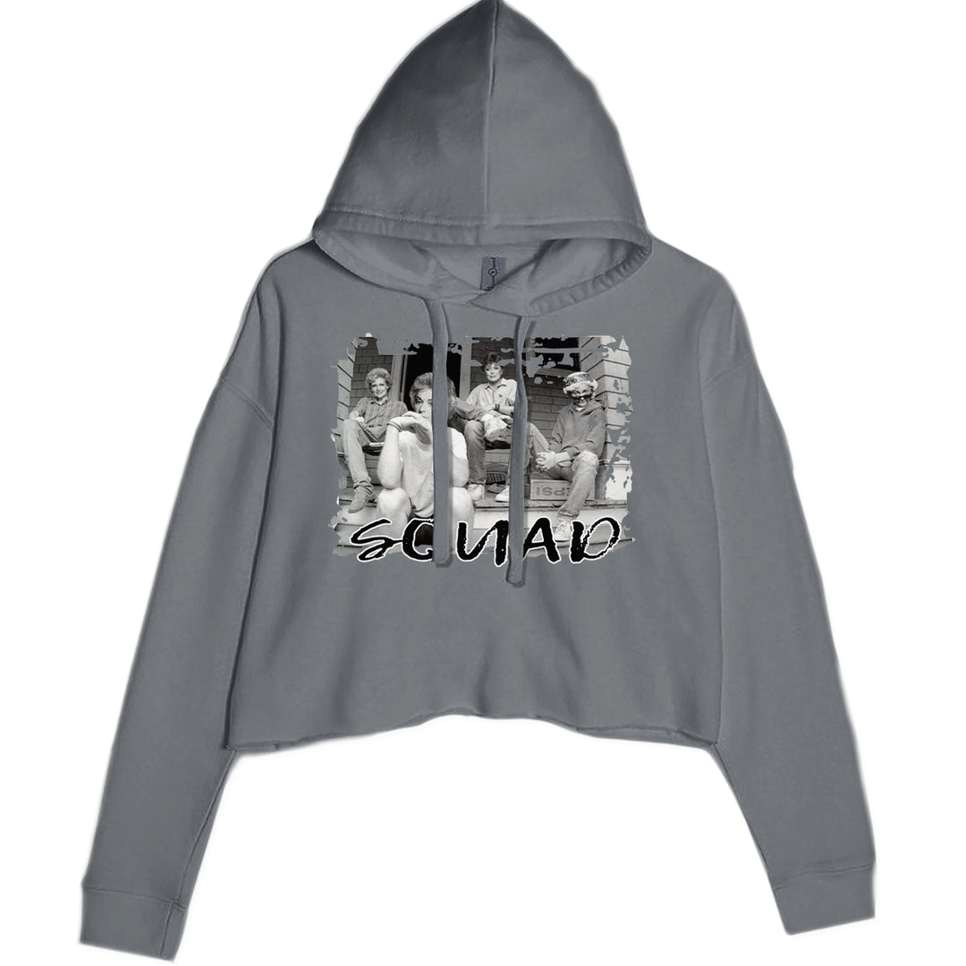 Squad Golden Girls Cropped Hoodie Sweatshirt Charcoal Grey