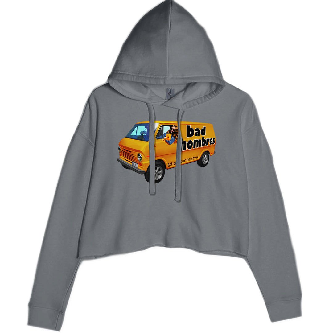 Bad Hombres Van West Chester Band Cropped Hoodie Sweatshirt Charcoal Grey
