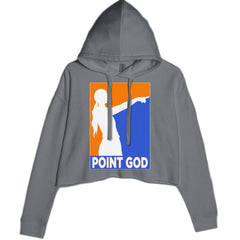 Point God Cunningham Basketball Pointing Meme  Cropped Hoodie Sweatshirt Charcoal Grey