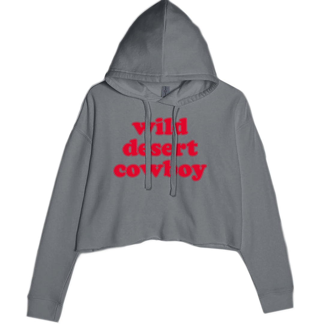 Wild Desert Cowboy Country Cropped Hoodie Sweatshirt Charcoal Grey
