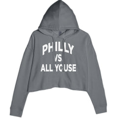 Philly Vs. All Youse Philly Thing Cropped Hoodie Sweatshirt Charcoal Grey