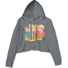 Stay Golden Girls Retro Cropped Hoodie Sweatshirt Charcoal Grey