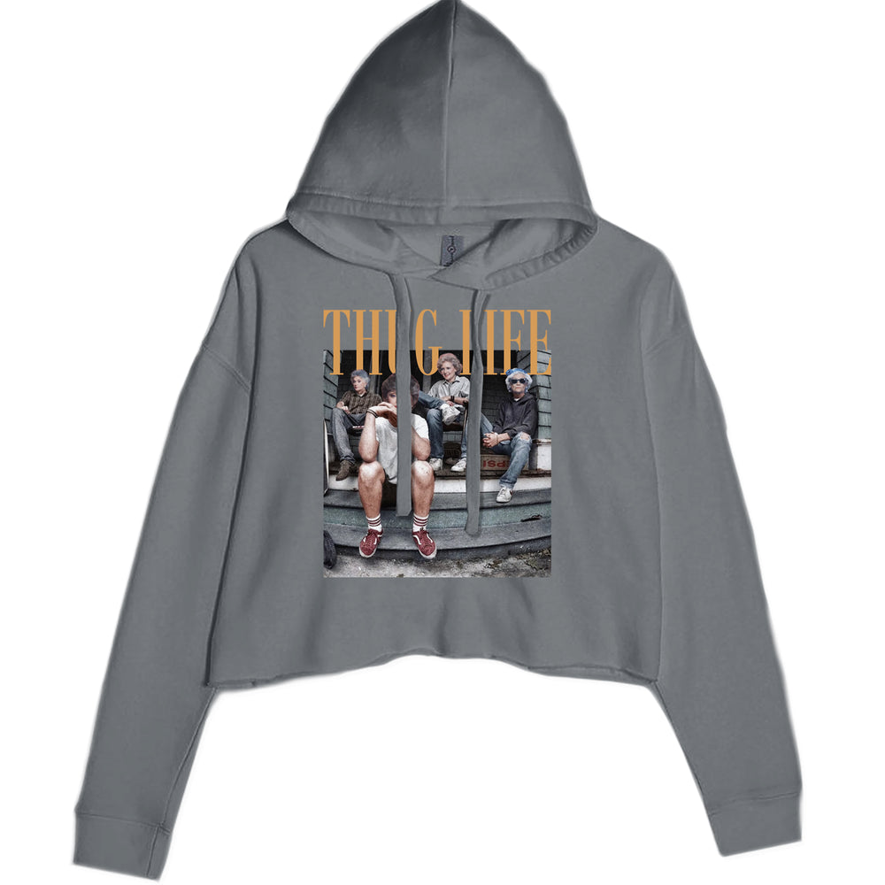 Golden Girls Thug Life Street Cropped Hoodie Sweatshirt Charcoal Grey