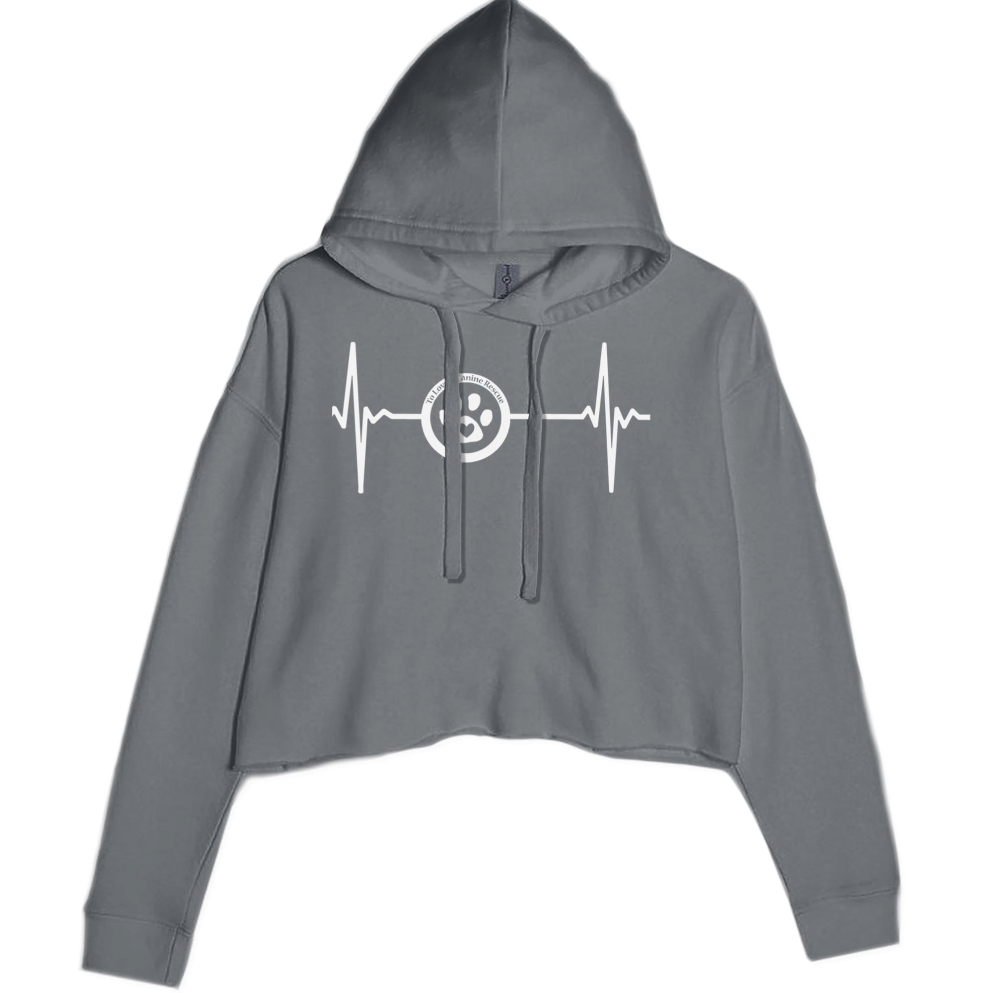 TLC Rescue Heartbeat Cropped Hoodie Sweatshirt Black