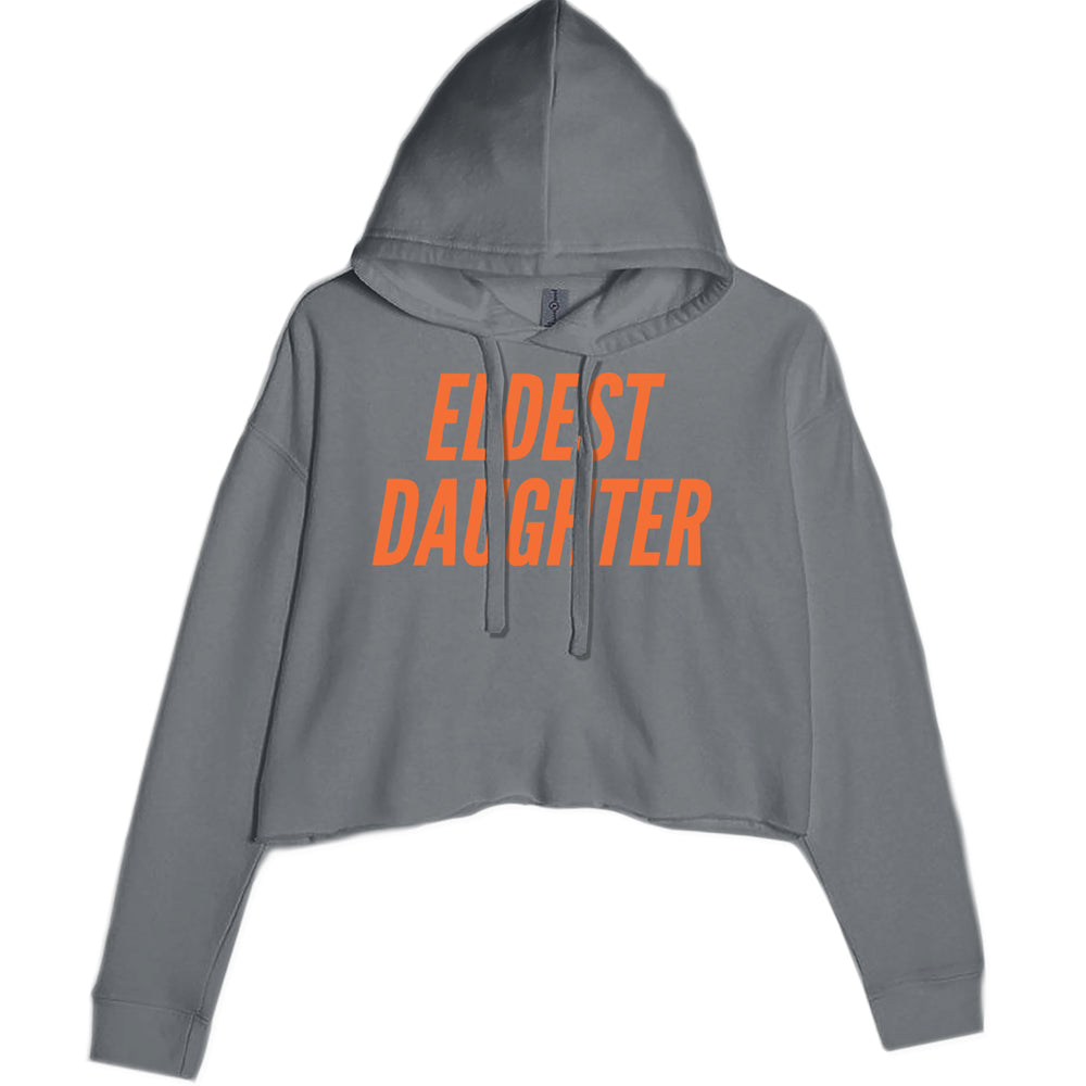 Eldest Daughter Cropped Hoodie Sweatshirt Charcoal Grey