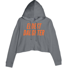 Eldest Daughter Cropped Hoodie Sweatshirt Charcoal Grey