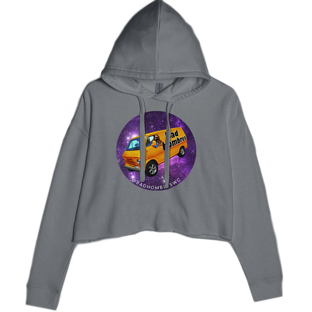 Bad Hombres Space West Chester Band Cropped Hoodie Sweatshirt Charcoal Grey