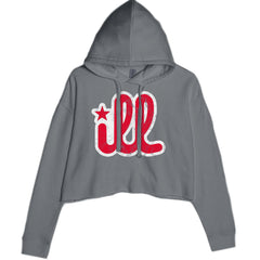 ILL Vintage It's A Philly Thing Cropped Hoodie Sweatshirt Charcoal Grey