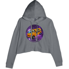 Bad Hombres Space West Chester Band Cropped Hoodie Sweatshirt Charcoal Grey