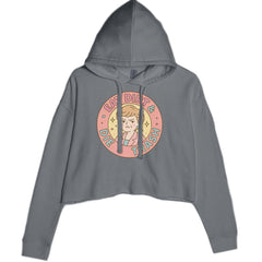 Eat Dirt And Die, Trash Golden Girls Cropped Hoodie Sweatshirt Charcoal Grey