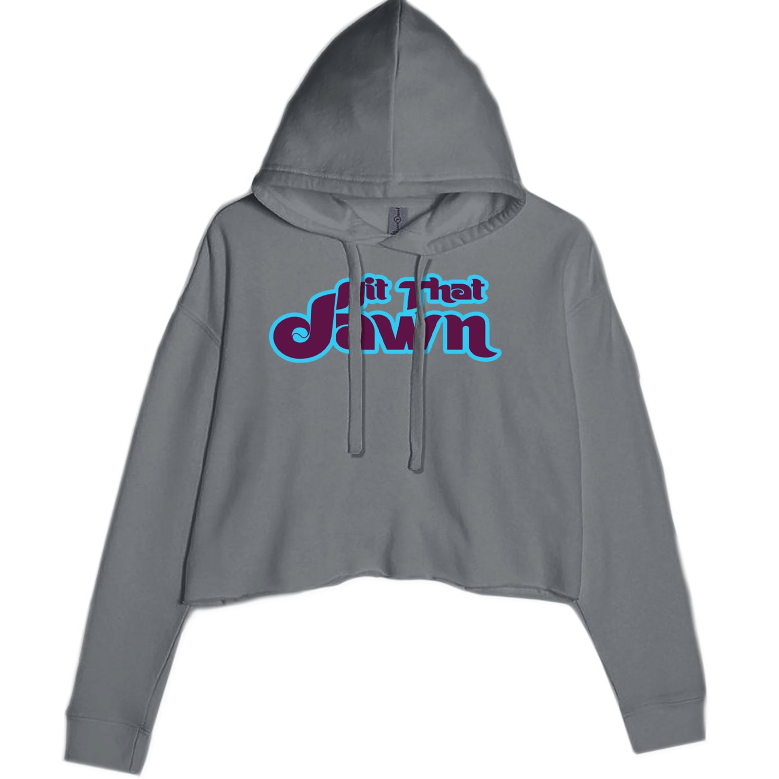 Hit That Jawn Philly Baseball Cropped Hoodie Sweatshirt Charcoal Grey