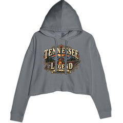 Tennessee Legend Country Music Dolly Cropped Hoodie Sweatshirt Charcoal Grey