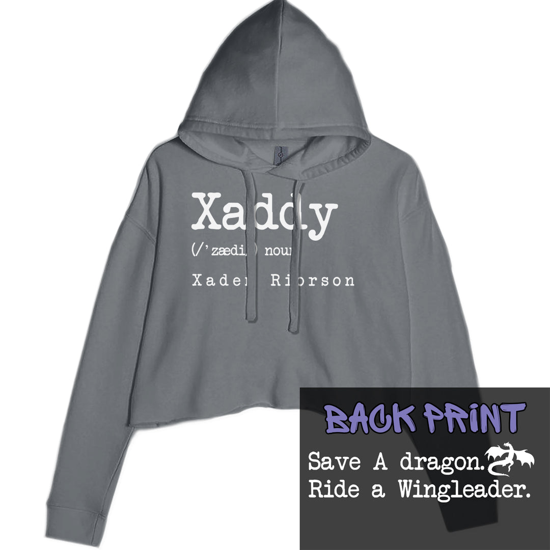 Xaddy Save A Dragon Ride A Wingleader Cropped Hoodie Sweatshirt Charcoal Grey