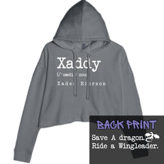 Xaddy Save A Dragon Ride A Wingleader Cropped Hoodie Sweatshirt Charcoal Grey