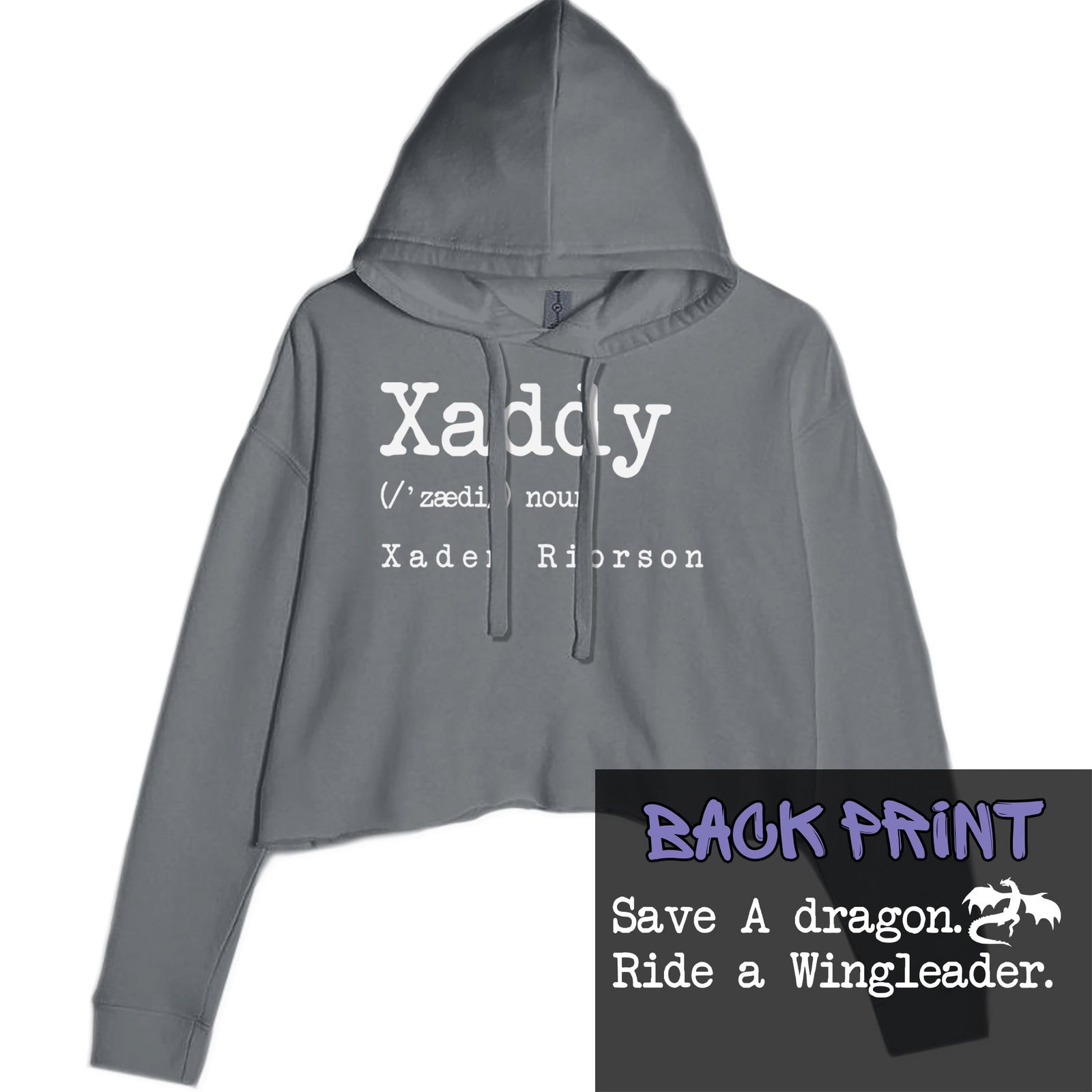 Xaddy Save A Dragon Ride A Wingleader Cropped Hoodie Sweatshirt Black