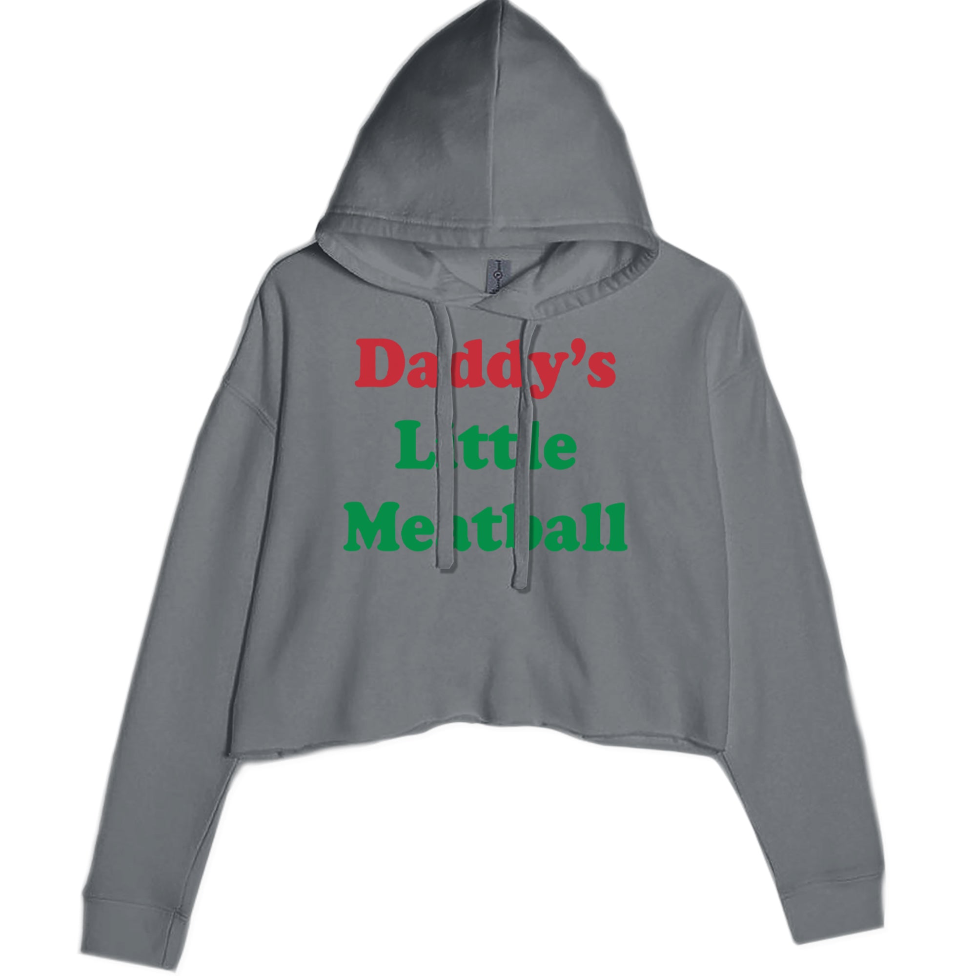 Daddy's Little Meatball Love Island Cropped Hoodie Sweatshirt Black