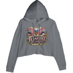 Forever Our Tennessee Butterfly Dolly Cropped Hoodie Sweatshirt Charcoal Grey