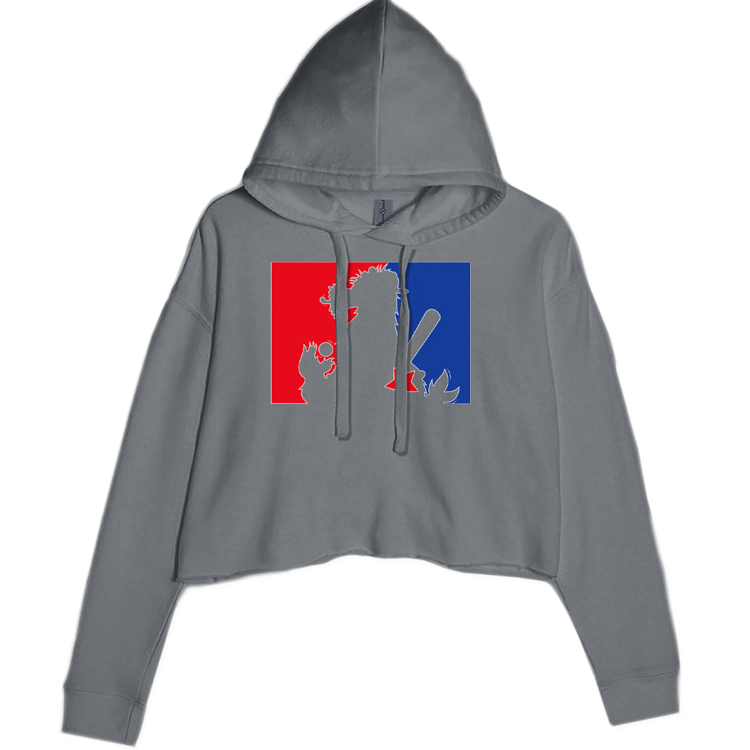 Philly Baseball Phan graphic on Women's Cropped Fleece Hoodie in Charcoal Grey