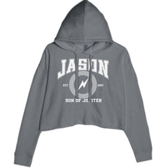 Jason Son of Jupiter Storm Bringer Cropped Hoodie Sweatshirt Charcoal Grey