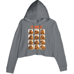 Punch Play Hard Love Harder Cropped Hoodie Sweatshirt Charcoal Grey