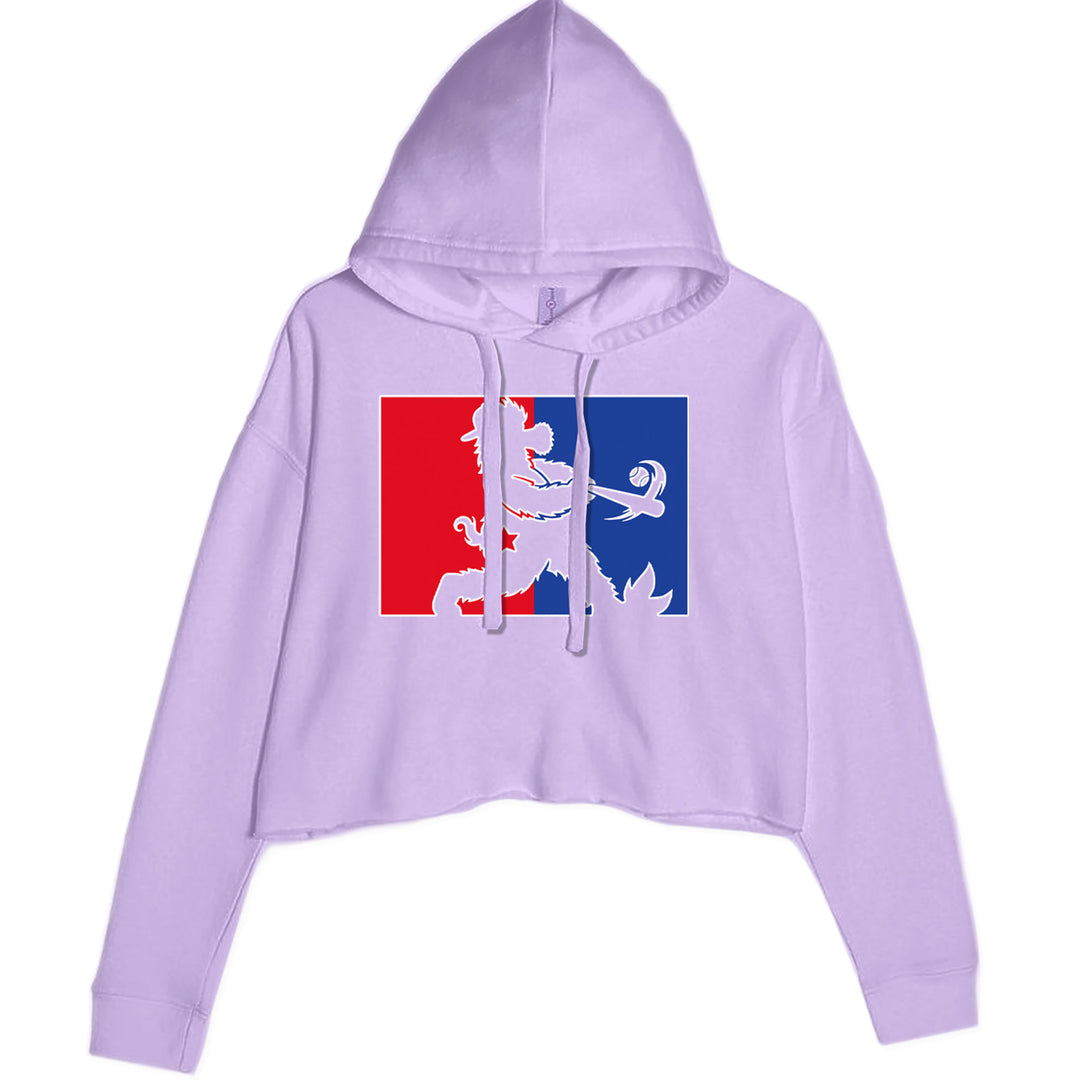 Batter Up Philly Baseball Phan Cropped Hoodie Sweatshirt Lavender
