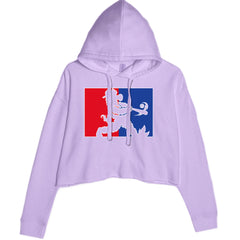 Batter Up Philly Baseball Phan Cropped Hoodie Sweatshirt Lavender