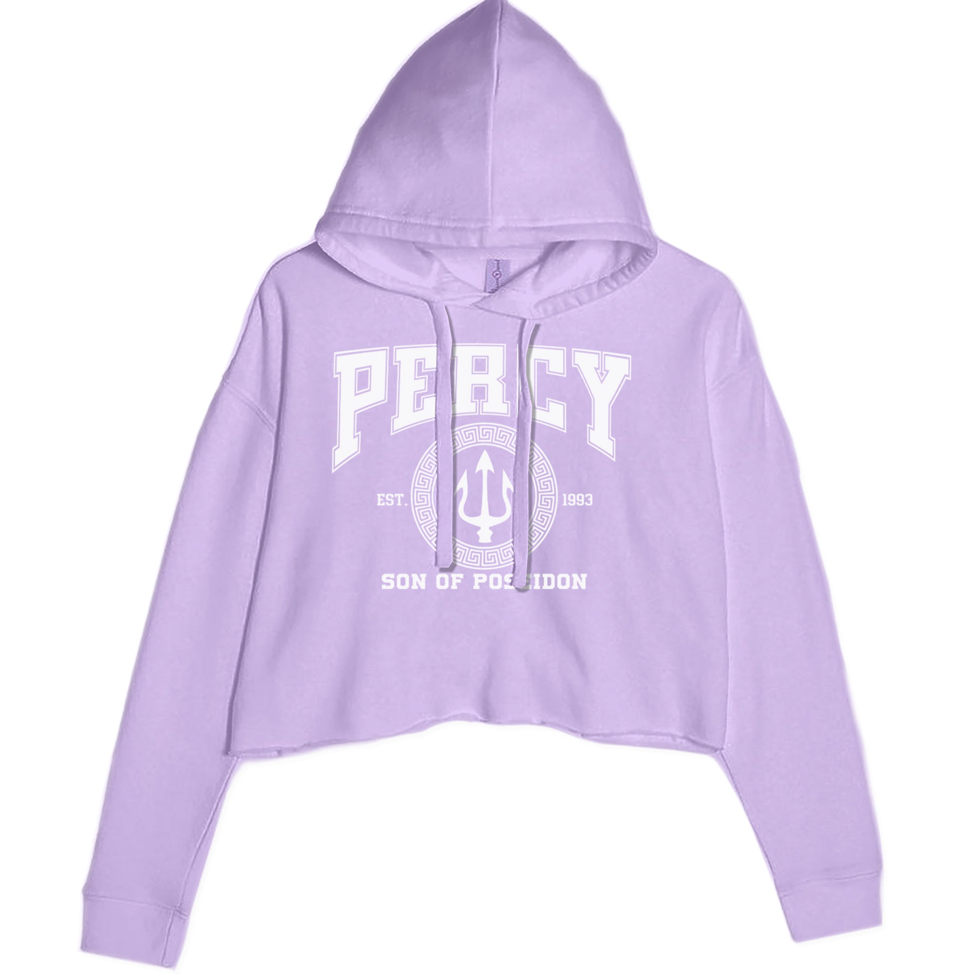 Percy Son Of Poseidon Sea God Cropped Hoodie Sweatshirt Lavender