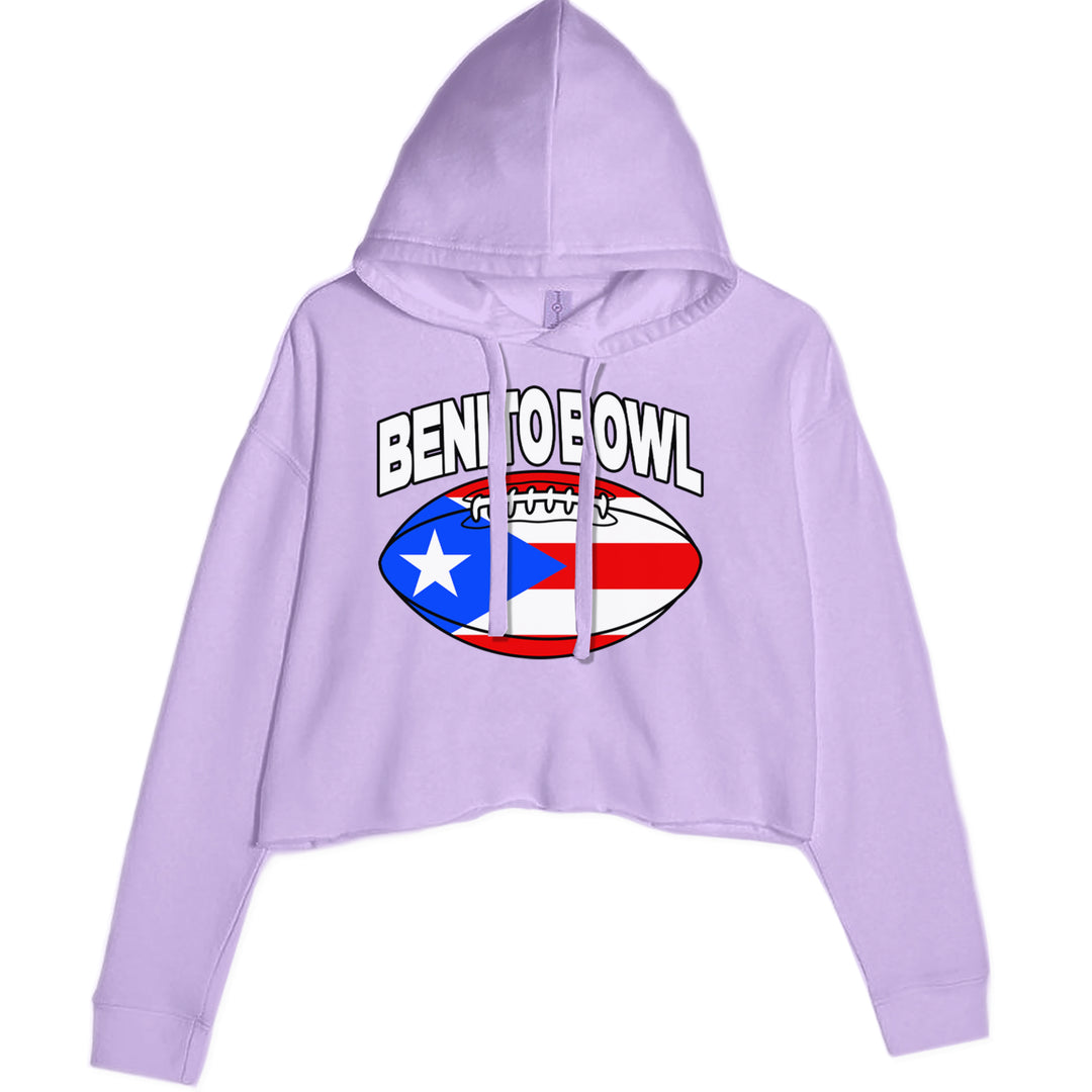 Benito Bowl Puerto Rico Football Cropped Hoodie Sweatshirt Lavender