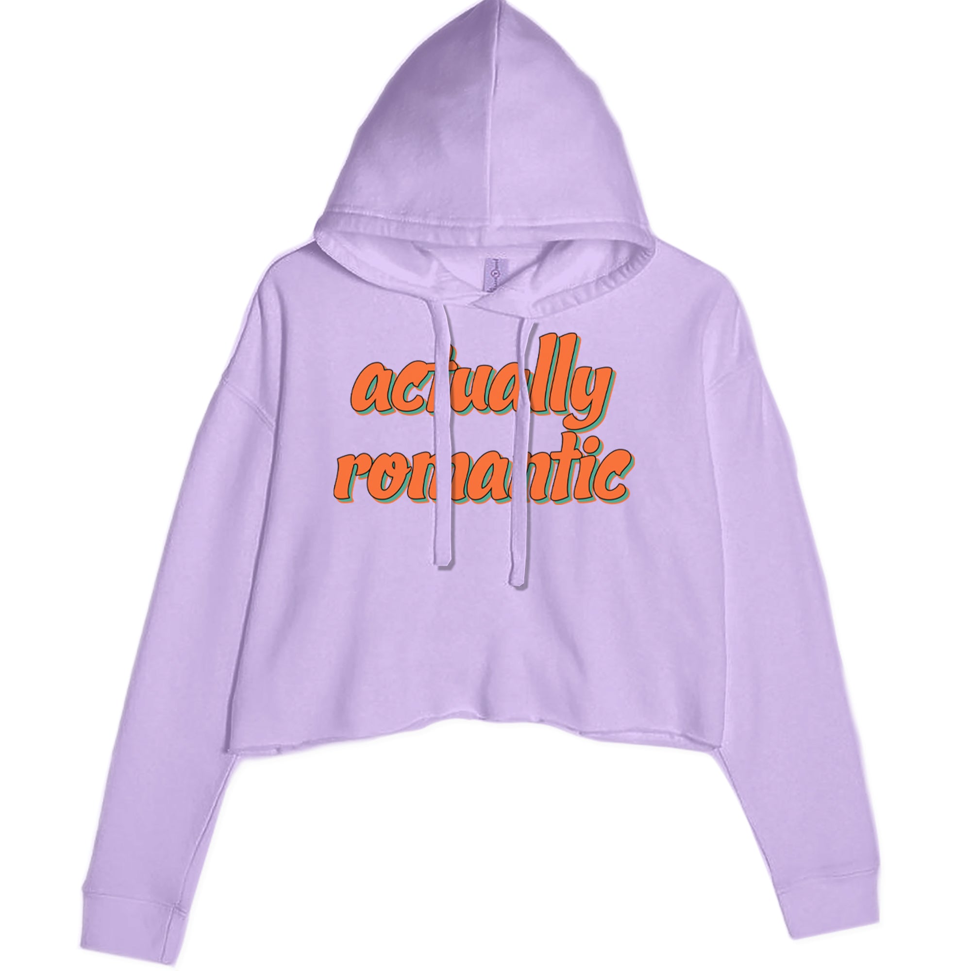 Actually Romantic Cropped Hoodie Sweatshirt Lavender