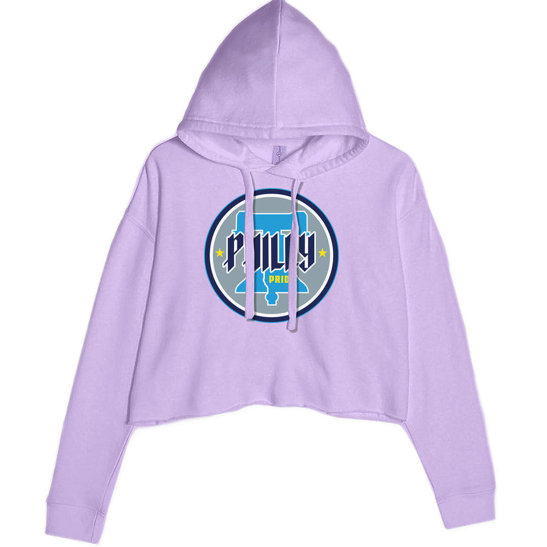 Philly Pride Liberty Bell Cropped Hoodie Sweatshirt Lavender