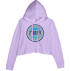 Philly Pride Liberty Bell Cropped Hoodie Sweatshirt Lavender