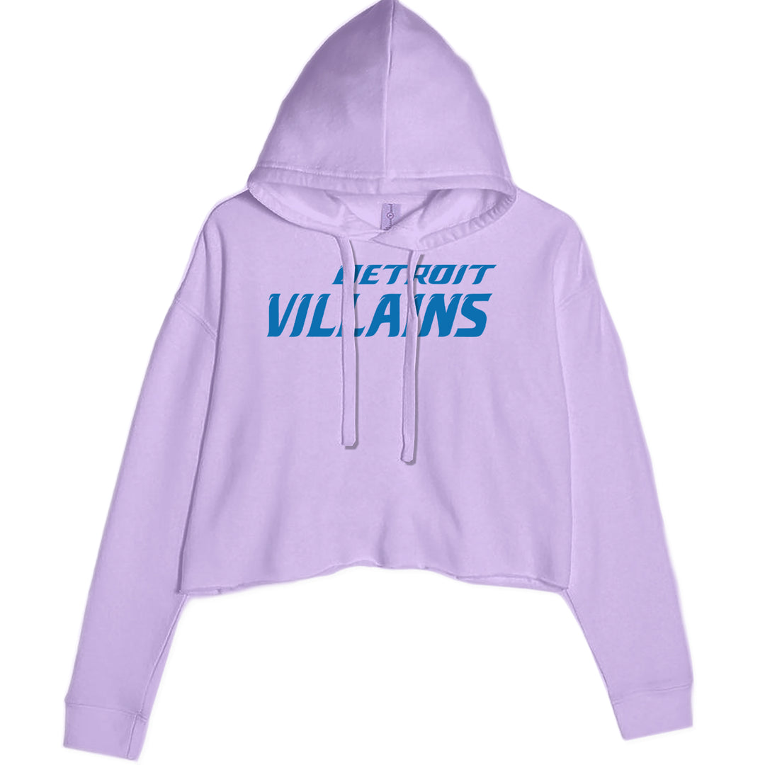 Detroit Villains Grit Football Cropped Hoodie Sweatshirt Lavender