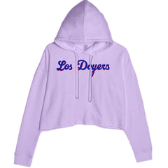 Los Doyers LA Baseball Cropped Hoodie Sweatshirt Lavender