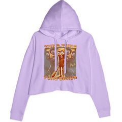 Tung Tung Tung Sahur Enforcer Cropped Hoodie Sweatshirt Lavender