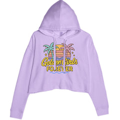 Golden Girls Forever Retro Sunset Cropped Hoodie Sweatshirt Lavender