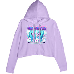 67 Six Seven Meme Kawaii Cloud Cropped Hoodie Sweatshirt Lavender