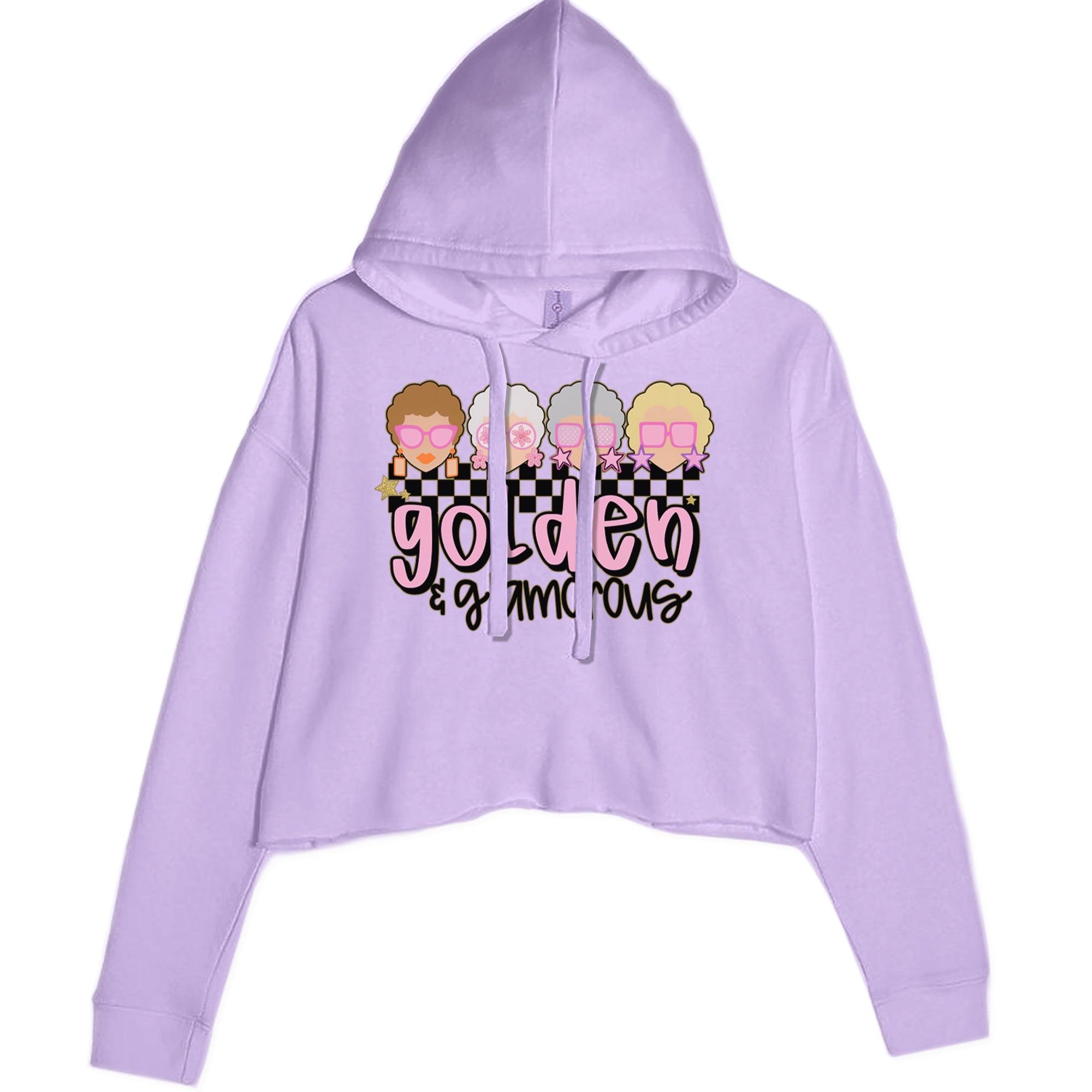 Golden And Glamorous Golden Girls Cropped Hoodie Sweatshirt Lavender