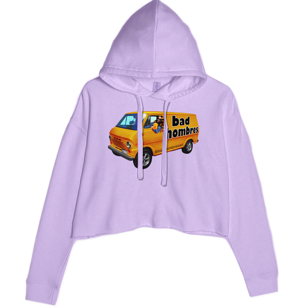 Bad Hombres Van West Chester Band Cropped Hoodie Sweatshirt Lavender